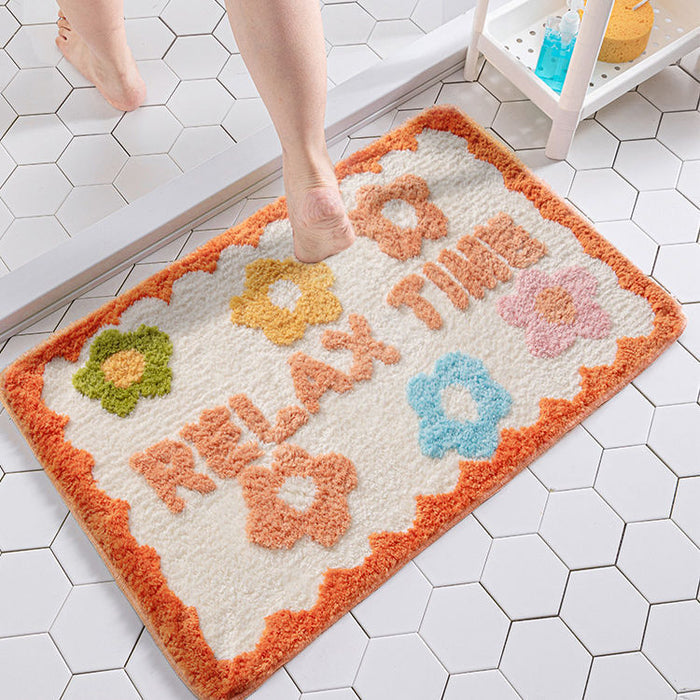 Simple Bathroom Floret Flower Rugs