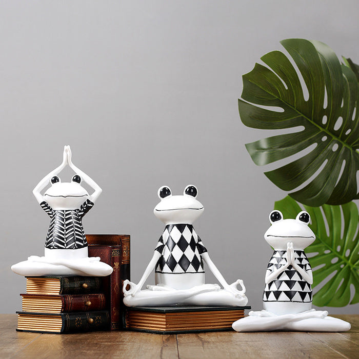 Meditating Yoga Frog Figurines
